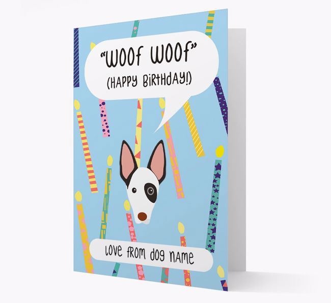 Personalized 'Woof Woof' Birthday Card with {breedFullName} Icon